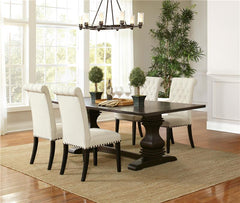 Parkins Dining Room Set Rustic Espresso and Beige - 107411-S5
