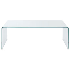 Ripley Rectangular Tempered Bent Glass Coffee Table Clear - 705328