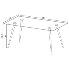 Gilman Rectangle Glass Top Dining Table - 190621CHR