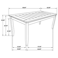 Dalila Rectangular Plank Top Dining Table Dark Grey - 102721GRY