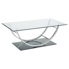 Danville Rectangular U-Shaped Glass Top Coffee Table Chrome - 704988