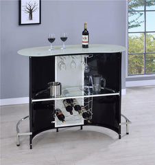 Lacewing 1-shelf Bar Unit Glossy Black and White - 100654
