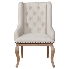 Brockway Tufted Arm Chairs Cream and Barley Brown (Set of 2) - 110293