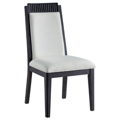 Brookmead Upholstered Dining Side Chair Ivory and Black (Set of 2) - 108232