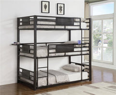 Rogen Metal Twin Triple Bunk Bed Dark Bronze - 460394T
