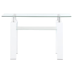 Dyer Rectangular Glass Top Entryway Sofa Console Table White - 703439