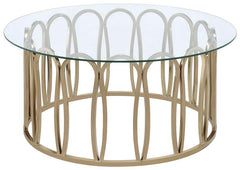 Monett Round Glass Top Coffee Table Chocolate Chrome - 708058