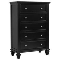 Sandy Beach 5-piece California King Bedroom Set Black - 201329KW-S5