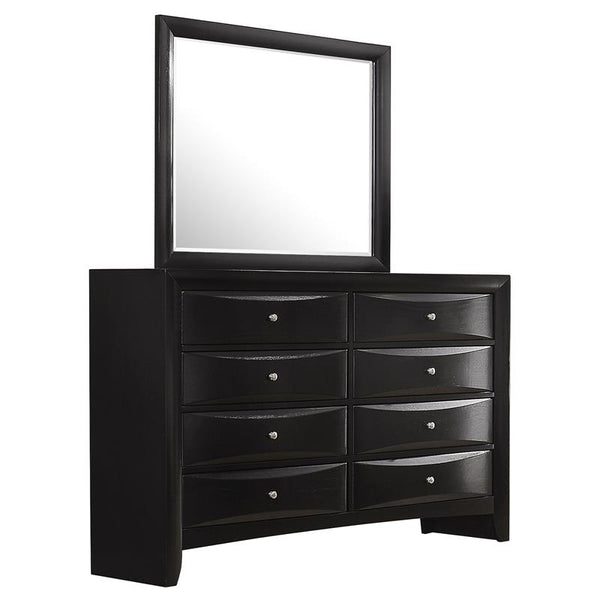Briana Rectangular 8-drawer Dresser with Mirror Black - 200703M