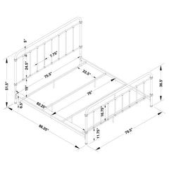 Livingston Metal Eastern King Open Frame Bed Dark Bronze - 300399KE