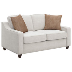 Christine 3-piece Upholstered Sloped Arm Sofa Set Beige - 552061-S3