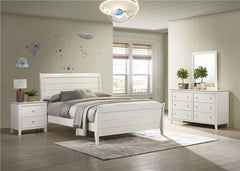 Selena 4-piece Full Bedroom Set Cream White - 400231F-S4