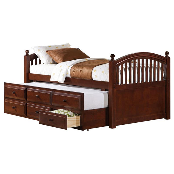 Norwood 3-drawer Twin Bed with Captains Trundle Chestnut - 400381T