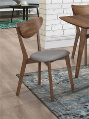 Alfredo Upholstered Dining Chairs Grey and Natural Walnut (Set of 2) - 108082