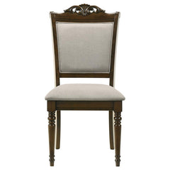 Willowbrook Upholstered Dining Side Chair Grey and Chestnut (Set of 2) - 108112