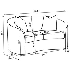 Rainn Boucle Upholstered Sloped Arm Loveseat Latte - 509172