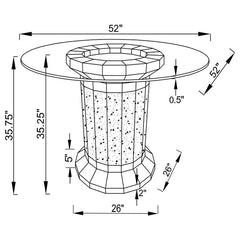 Ellie Pedestal Round Glass Top Counter Height Table Mirror - 115558