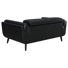 Shania 2-piece Upholstered Low Back Sofa Set Black - 509921-S2