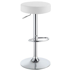 Ramses Adjustable Backless Bar Stool Chrome and White - 102550