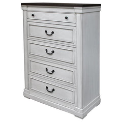 Hillcrest 5-drawer Bedroom Chest Distressed White - 223355