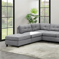 Claude Square Upholstered Tufted Ottoman Dove - 551006