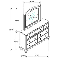 Bling Game 7-drawer Dresser with Mirror Metallic Platinum - 204183M