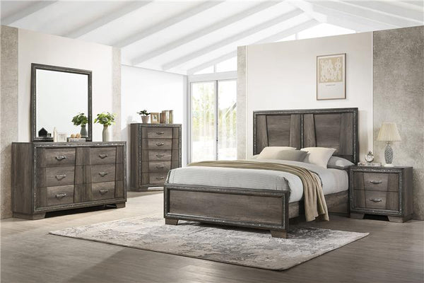 Janine Wood Eastern King Panel Bed Grey - 223551KE