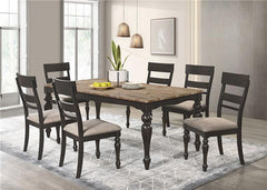 Bridget Ladder Back Dining Side Chair Stone Brown and Charcoal Sandthrough (Set of 2) - 108222