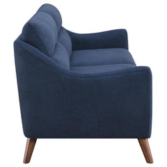 Gano 2-piece Upholstered Sloped Arm Sofa Set Navy Blue - 509514-S2