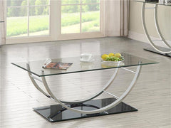 Danville Rectangular U-Shaped Glass Top Coffee Table Chrome - 704988