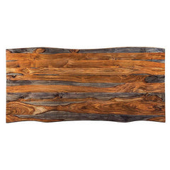 Ditman Live Edge Dining Table Grey Sheesham and Black - 110181