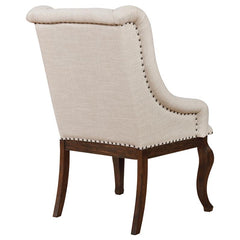 Brockway Tufted Arm Chairs Cream and Antique Java (Set of 2) - 110313