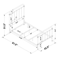 Livingston Metal Twin Open Frame Bed Dark Bronze - 300399T