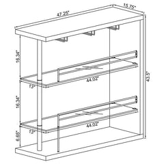 Prescott Rectangular 2-shelf Bar Unit Glossy White - 100167