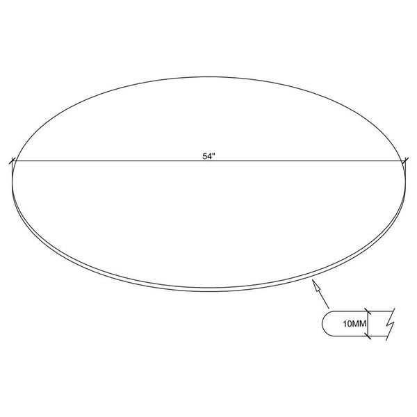 54" 10mm Round Glass Table Top Clear - CP54RD-10