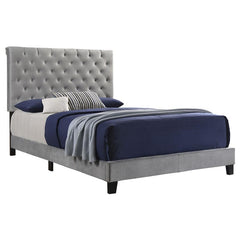 Warner Upholstered Eastern King Panel Bed Grey - 310042KE