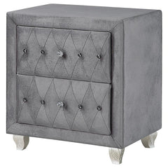 Deanna 2-drawer Rectangular Nightstand Grey - 205102
