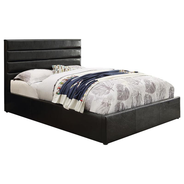 Riverbend Upholstered Eastern King Storage Panel Bed Black - 300469KE