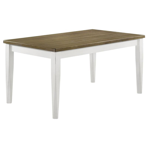 Appleton Rectangular Wood Dining Table Brown Brushed and White - 110411