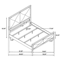 Larue Wood Eastern King Panel Bed Silver - 224491KE