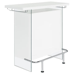 Acosta Rectangular Bar Unit with Footrest and Glass Side Panels - 182632