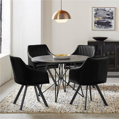 Rennes Round Table Black and Gunmetal - 106340