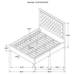 Hailey Upholstered Eastern King Panel Bed Black - 315925KE