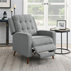 Davidson Upholstered Tufted Push Back Recliner Grey - 609567