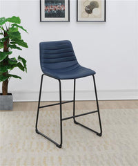 Zuni Faux Leather Upholstered Counter Stool Blue (Set of 2) - 107208