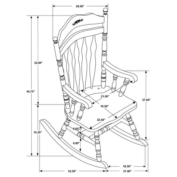 Aylin Solid Wood Rocking Chair Medium Brown - 600187II