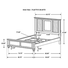 Franco Wood California King Panel Bed Distressed White - 205331KW