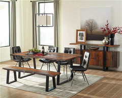 Ditman Live Edge Dining Table Grey Sheesham and Black - 110181