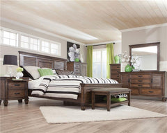 Franco 4-piece Eastern King Bedroom Set Burnished Oak - 200971KE-S4
