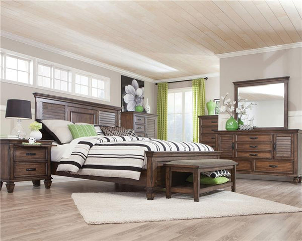 Franco 5-piece Eastern King Bedroom Set Burnished Oak - 200971KE-S5